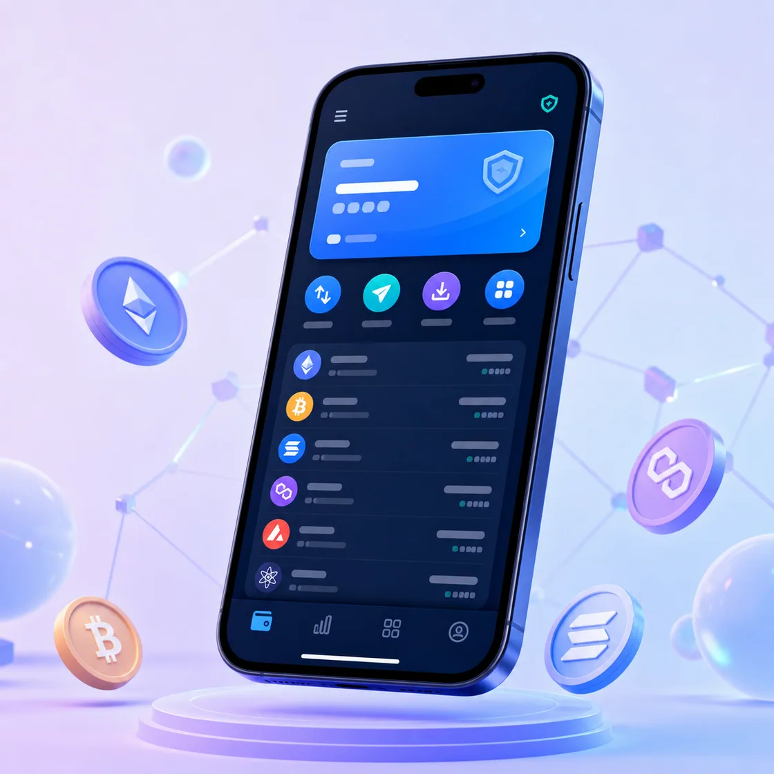 TPWallet 多链数字钱包界面示意图